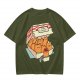 Olive T-Shirt With Kitten Nuggets Fried Chicken Box Graphic