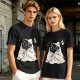 Olive T-shirt with Cute Black Cat Wrapped in Blanket Graphic