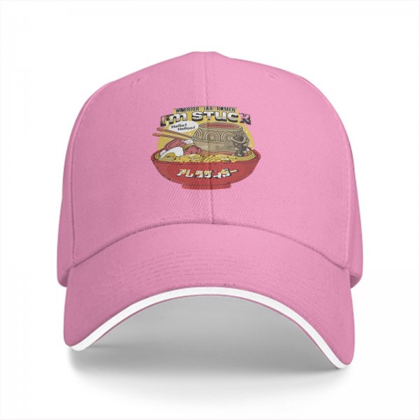 Black Baseball Cap With Ramen Bowl Graphic And I'm Stuck Text