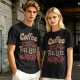 Coffee Makes Me Feel Less Murdery Graphic Olive T-Shirt