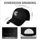 Black Baseball Cap with Cherry Blossom Tree and Whimsical Creature Print
