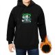 Black hoodie with zombie protest graphic print