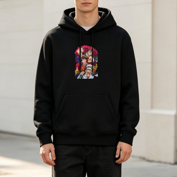 One Piece Straw Hat and Super Rookies Anime Graphic Hoodie