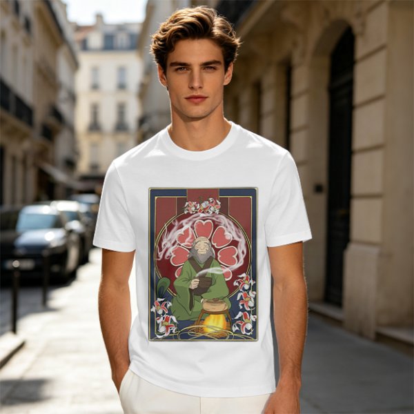 Olive Green T-Shirt Featuring Iroh from Avatar: The Last Airbender