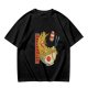 Olive T-Shirt With Ramen Bowl Graphic and Vertical Text Print