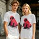 Olive T-Shirt With Black Cats And Red Panther Signal Graphic