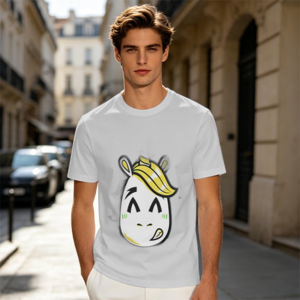 Olive T-Shirt With Cute Cartoon Horse Graphic Print