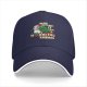 Black baseball cap with funny Christmas cat wobbling defense print