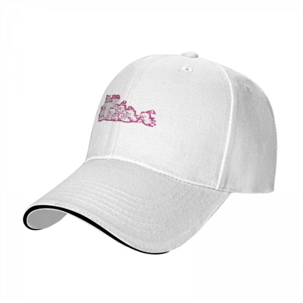 Black Baseball Cap With Pink Whimsical Graphic Design