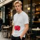 Olive green t-shirt with cute hugging red beans graphic