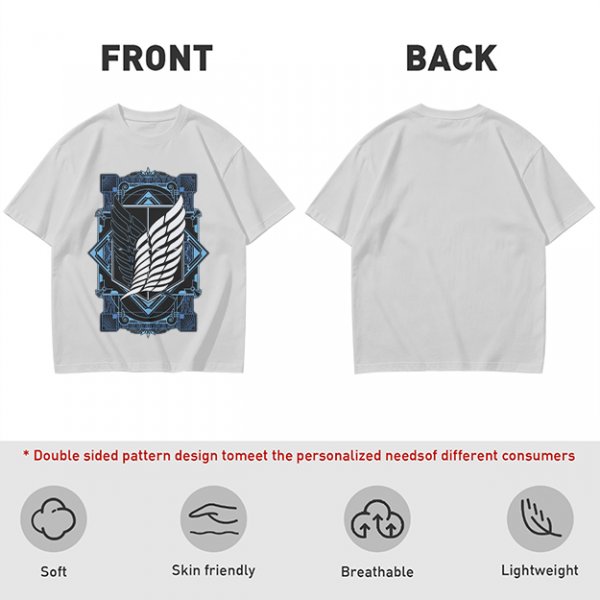 Olive T-Shirt With Attack on Titan Survey Corps Wings Print