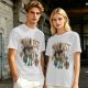 Olive t-shirt with Side Quest fantasy adventure graphic print