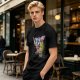 Olive T-shirt with colorful robot transformer graphic print