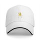 Black baseball cap with yellow rain girl graphic
