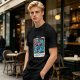 Olive t-shirt with monster polaroid print that says Normal Is Boring