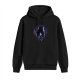 Black Hoodie With Mysterious Cosmic Skull Graphic Print
