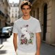 Olive T-Shirt Featuring Cute Fantasy Creature and Floral Art