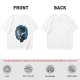 Olive T-Shirt With Anime Character Profile In Blue Cosmic Print