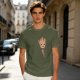 Olive Green T-Shirt with Smiling Baby Groot Graphic