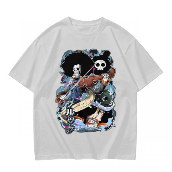 One Piece Brook Skull Musician Graphic Tee