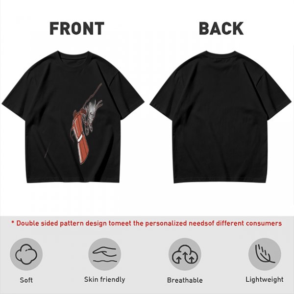 Oversized Olive T-Shirt With Mechanical Hand Holding Gun Graphic