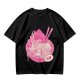 Oversized dark green t-shirt with cute pink ramen bowl graphic