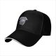 Black Baseball Cap With Metallic Graphic Print Design