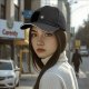 Black Baseball Cap With Stacked Coffee Cups Graphic