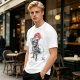 Olive T-shirt with Samurai Swordsman and Red Sun Print