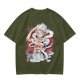 One Piece Gear 5 Luffy Graphic Print Olive T-Shirt