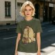 Olive Green T-Shirt With Cartoon Droopy Pug Graphic Print