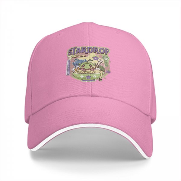 Black Baseball Cap With Stardrop Ramen Kawaii Print