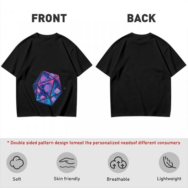Olive T-Shirt With Galaxy D20 Dice Graphic