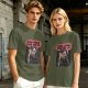 Olive Graphic T-Shirt With Grim Reaper 'Mom Come Pick Me Up' Print