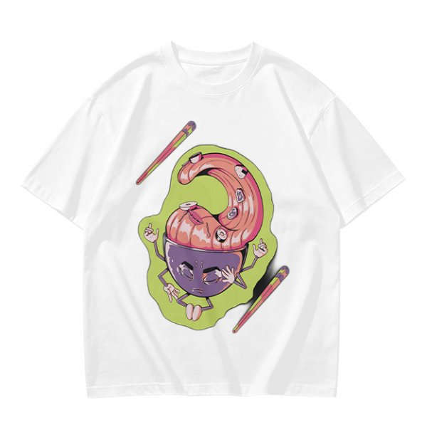 Olive Green T-Shirt With Surreal Monster Graphic Print