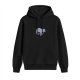 Black Hoodie With Light Blue Sloth Graphic Print