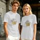 Olive T-Shirt With Whimsical Cat Fish Hybrid Graphic