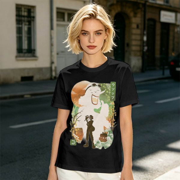 Anime Themed Graphic T-Shirt With Whimsical Character Artwork