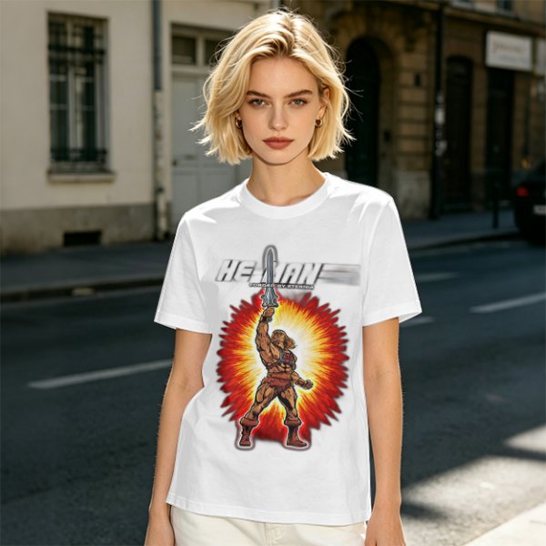 He-Man Sword Raised Graphic Olive Green T-Shirt
