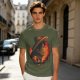 Olive T-Shirt Featuring Monkey D. Luffy Sunset Pirate Ship Art