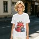 Cute Red Dragon Holding D20 Dice Graphic T-Shirt