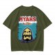Olive Graphic T-Shirt with Skeletor Jaws Parody Art