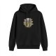 Black Hoodie With Camping Themed Cartoon Graphic Print