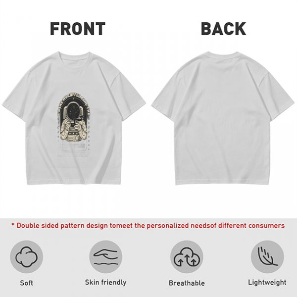 Olive Astronaut Coffee T-Shirt With Space Themed Graphic