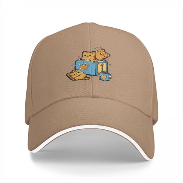 Black Baseball Cap With Cute Cat Book Coffee Graphic