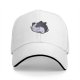 Black Baseball Cap With Sleeping Cat Graphic Print
