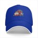 Black Baseball Cap with Tropical Beach Themed Graphic Print