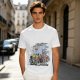Olive T-Shirt with One Piece Straw Hat Pirates Crew and Ship Print
