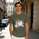 Olive T-Shirt With Grumpy Unicorn Graphic Print