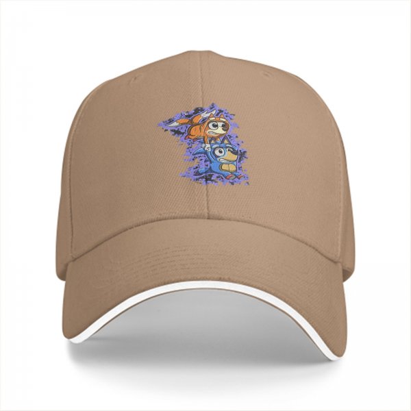 Black Baseball Cap With Cartoon Dog Characters Graphic